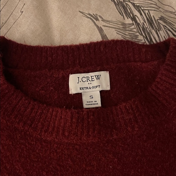 J.Crew Extra-Soft Burgundy Crewneck Sweater | Small - Picture 2 of 10